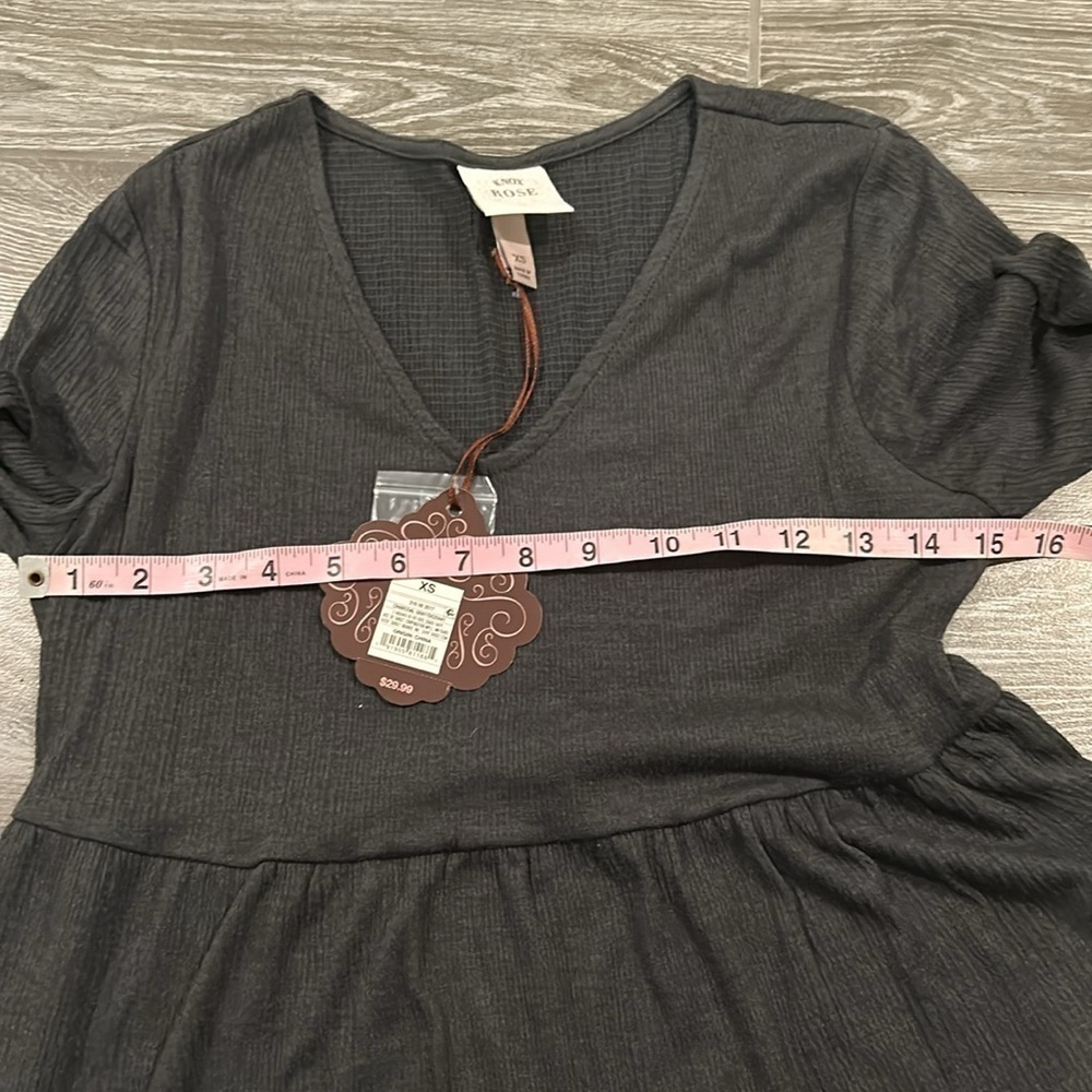 NWT Knox Rose Charcoal Gray Tiered Dress Size XS - Picture 7 of 9